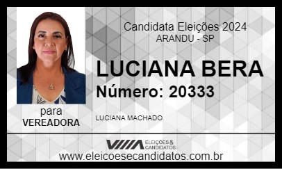 Candidato LUCIANA BERA 2024 - ARANDU - Eleições