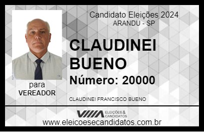 Candidato CLAUDINEI BUENO 2024 - ARANDU - Eleições