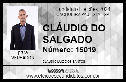 Candidato CLÁUDIO DO SALGADO 2024 - CACHOEIRA PAULISTA - Eleições