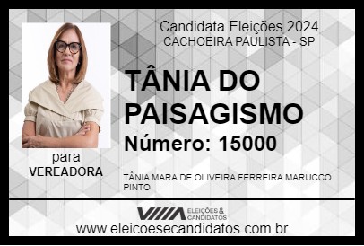 Candidato TÂNIA DO PAISAGISMO 2024 - CACHOEIRA PAULISTA - Eleições