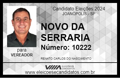 Candidato NOVO DA SERRARIA 2024 - JOANÓPOLIS - Eleições