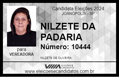 Candidato NILZETE DA PADARIA 2024 - JOANÓPOLIS - Eleições