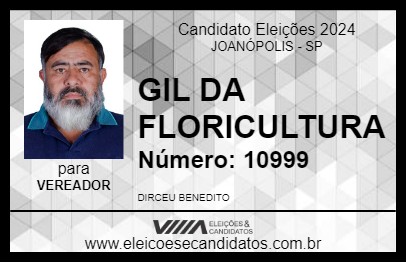 Candidato GIL DA FLORICULTURA 2024 - JOANÓPOLIS - Eleições