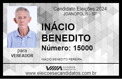 Candidato INÁCIO BENEDITO 2024 - JOANÓPOLIS - Eleições