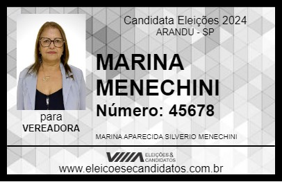 Candidato MARINA MENECHINI 2024 - ARANDU - Eleições