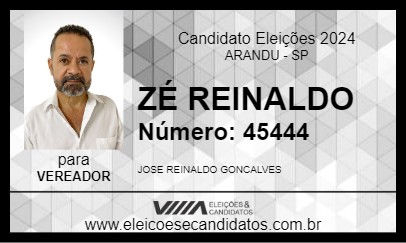 Candidato ZÉ REINALDO 2024 - ARANDU - Eleições