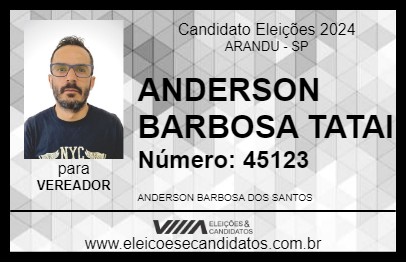 Candidato ANDERSON BARBOSA TATAI 2024 - ARANDU - Eleições