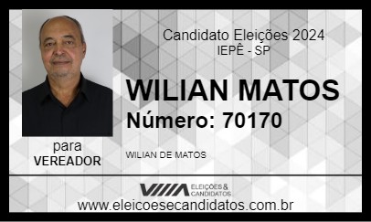 Candidato WILIAN MATOS 2024 - IEPÊ - Eleições