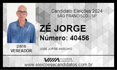 Candidato ZÉ JORGE 2024 - SÃO FRANCISCO - Eleições