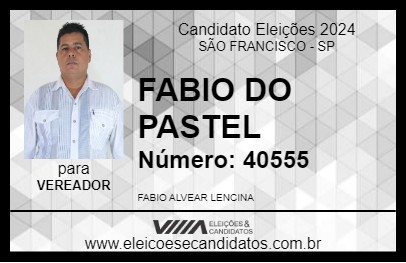 Candidato FABIO DO PASTEL 2024 - SÃO FRANCISCO - Eleições