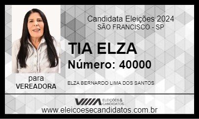 Candidato TIA ELZA 2024 - SÃO FRANCISCO - Eleições