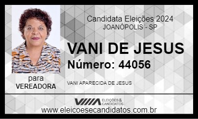 Candidato VANI DE JESUS 2024 - JOANÓPOLIS - Eleições