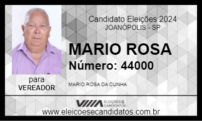 Candidato MARIO ROSA 2024 - JOANÓPOLIS - Eleições