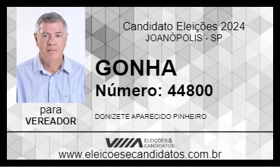 Candidato GONHA 2024 - JOANÓPOLIS - Eleições