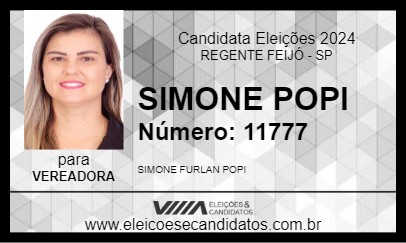 Candidato SIMONE POPI 2024 - REGENTE FEIJÓ - Eleições