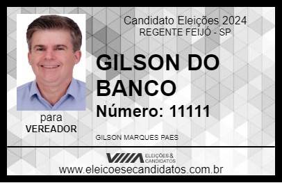 Candidato GILSON DO BANCO 2024 - REGENTE FEIJÓ - Eleições