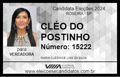 Candidato MARIA CLEONICE LINS DA SILVA 2024 - ROSEIRA - Eleições