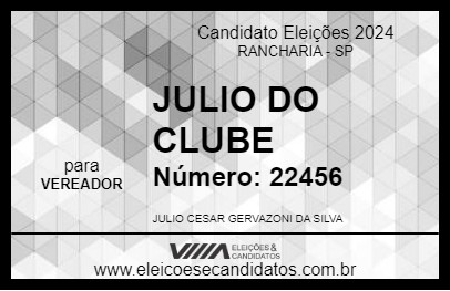 Candidato JULIO DO CLUBE 2024 - RANCHARIA - Eleições