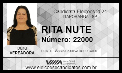 Candidato RITA NUTE 2024 - ITAPORANGA - Eleições