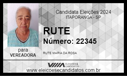 Candidato RUTE 2024 - ITAPORANGA - Eleições