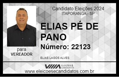 Candidato ELIAS PÉ DE PANO 2024 - ITAPORANGA - Eleições