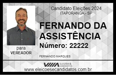 Candidato FERNANDO MARQUES 2024 - ITAPORANGA - Eleições