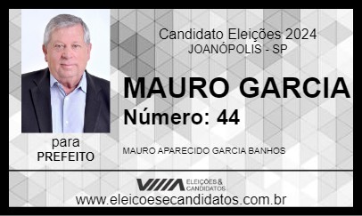 Candidato MAURO GARCIA 2024 - JOANÓPOLIS - Eleições