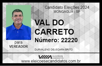 Candidato VAL DO CARRETO 2024 - MONGAGUÁ - Eleições