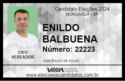 Candidato ENILDO BALBUENA 2024 - MONGAGUÁ - Eleições