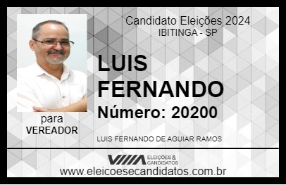 Candidato LUIS FERNANDO 2024 - IBITINGA - Eleições