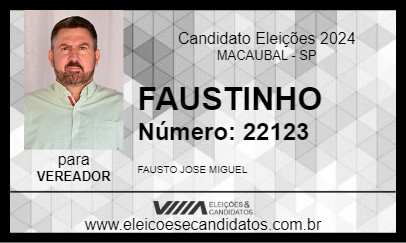 Candidato FAUSTINHO 2024 - MACAUBAL - Eleições