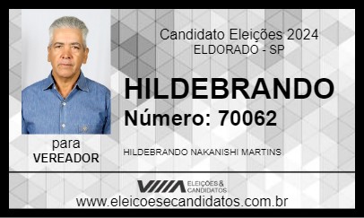 Candidato HILDEBRANDO 2024 - ELDORADO - Eleições