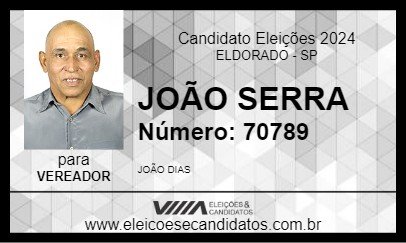 Candidato JOÃO SERRA 2024 - ELDORADO - Eleições