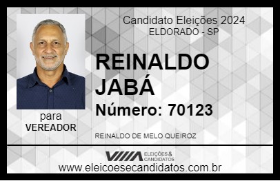 Candidato REINALDO JABÁ 2024 - ELDORADO - Eleições