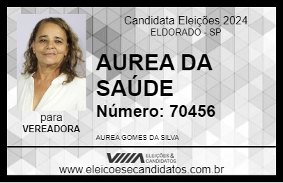 Candidato AUREA DA SAÚDE 2024 - ELDORADO - Eleições