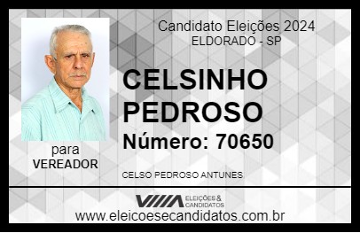 Candidato CELSINHO PEDROSO 2024 - ELDORADO - Eleições