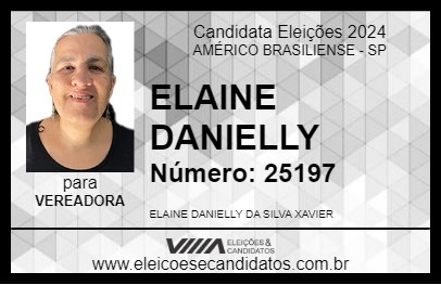 Candidato ELAINE DANIELLY 2024 - AMÉRICO BRASILIENSE - Eleições