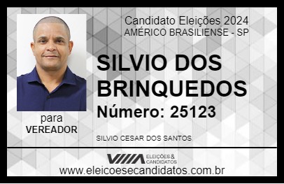 Candidato SILVIO DOS BRINQUEDOS 2024 - AMÉRICO BRASILIENSE - Eleições