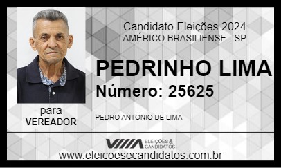 Candidato PEDRINHO LIMA 2024 - AMÉRICO BRASILIENSE - Eleições