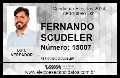 Candidato FERNANDO SCUDELER 2024 - CERQUILHO - Eleições