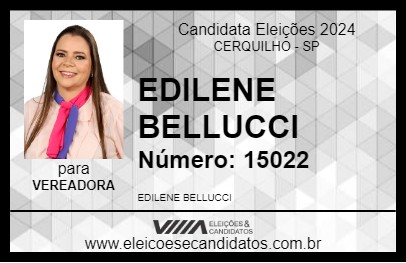 Candidato EDILENE BELLUCCI 2024 - CERQUILHO - Eleições