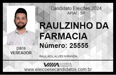 Candidato RAULZINHO DA FARMACIA 2024 - APIAÍ - Eleições