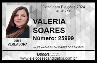 Candidato VALERIA SOARES 2024 - APIAÍ - Eleições