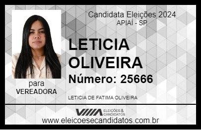 Candidato LETICIA OLIVEIRA 2024 - APIAÍ - Eleições