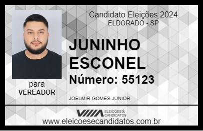 Candidato JUNINHO ESCONEL 2024 - ELDORADO - Eleições