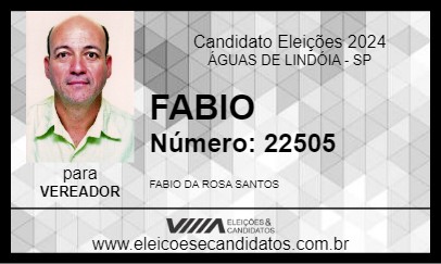 Candidato FABIO DA PADARIA 2024 - ÁGUAS DE LINDÓIA - Eleições