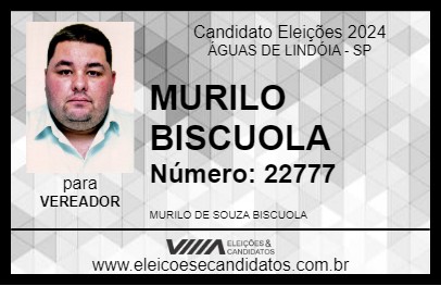 Candidato MURILO BISCUOLA 2024 - ÁGUAS DE LINDÓIA - Eleições