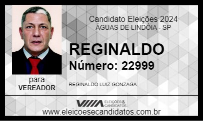 Candidato REGINALDO 2024 - ÁGUAS DE LINDÓIA - Eleições