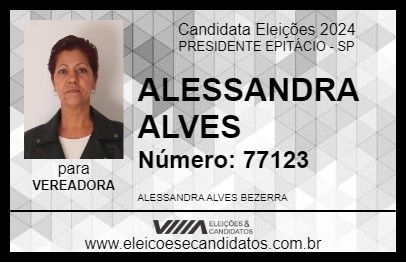 Candidato ALESSANDRA ALVES 2024 - PRESIDENTE EPITÁCIO - Eleições