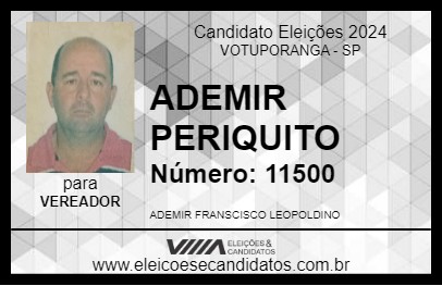 Candidato ADEMIR PERIQUITO 2024 - VOTUPORANGA - Eleições